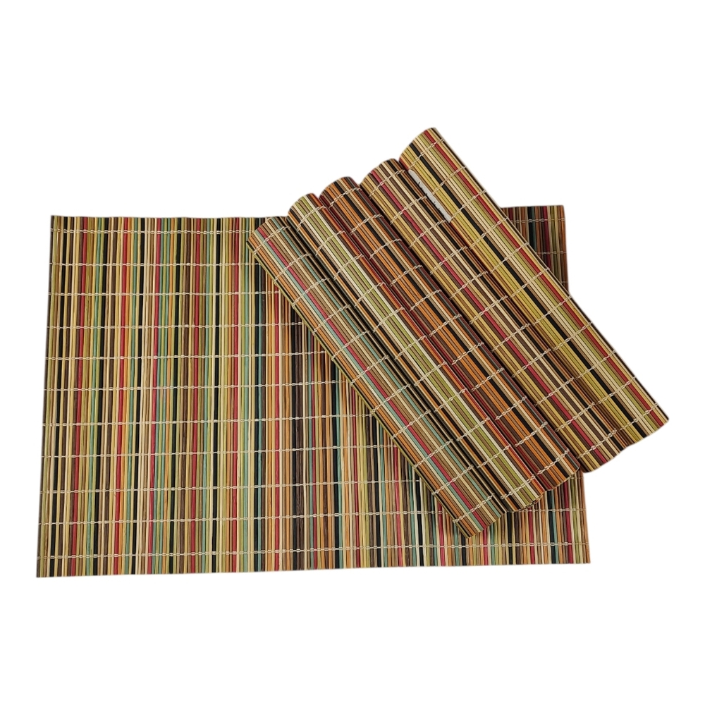 Multi-Color Bamboo Placemats 13" x 16" Set of 6